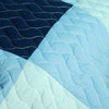 Shipshape 3PC Cotton Vermicelli-Quilted Patchwork Plaid Quilt Set-Full/Queen Siz
