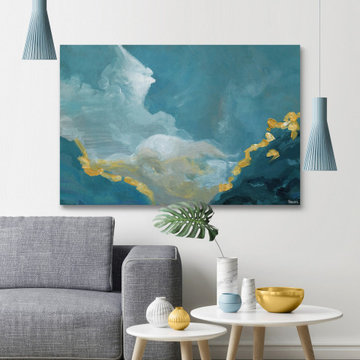 "Blue Mountain Horizon" Painting Print on Wrapped Canvas