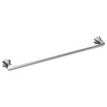 Moen - Moen Doux 24" Towel Bar, Chrome - A graceful arc and unique, soft-stream water flow, make Doux the perfect addition to any bathroom interior as it redefines modern in the language of great design. The D-shaped spout was carefully crafted to present the water in a flat, thin silky ribbon to continue the clean lines of the faucets smooth, wide form.
