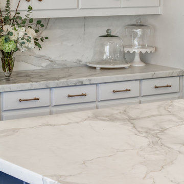 Calacatta Gold Borghini Extra and Statuario Marble Kitchen and Master Bathroom