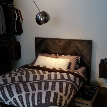 Herringbone Headboard Low Profile Storage Bed