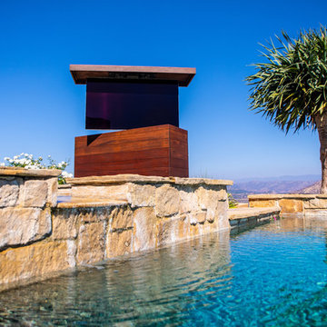 Outdoor TV lift cabinet furniture to protect & watch TV everywhere in Backyard