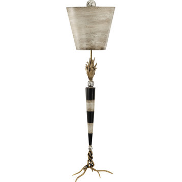 Lucas McKearn Flambeau Traditional Resin Table Lamp in Black/Cream