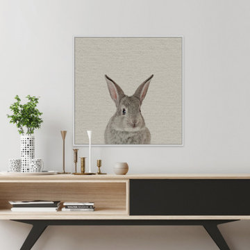 "Bunny Surprise" Floater Framed Painting Print on Canvas
