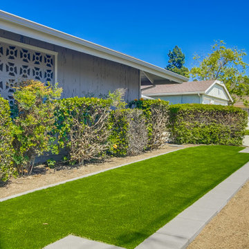 Front yard Remodel with Pavers, Walls, Artificial Grass, Planters & More