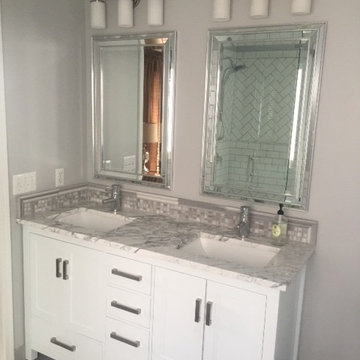 Transitional Grey & White Master Bath