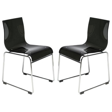 Leisuremod Lima Modern Acrylic Chair, Set Of 2 Lc19Tbl2