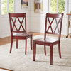 Arbor Hill X Back Wood Dining Chair, Set of 2, Berry Red