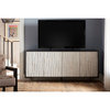 Curated Olso Wood Entertainment Console with Stone Doors in Onyx Brown