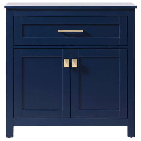 30" Wide Bathroom Storage Freestanding Cabinet, Blue