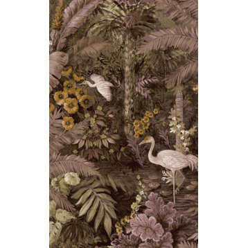 Tropical Paradise Botanical Wallpaper, 57Sq.ft, Pink, Double Roll