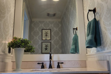 Inspiration for a transitional powder room remodel in Baltimore