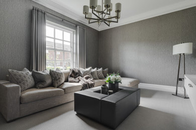 Inspiration for a contemporary living room in Cheshire.