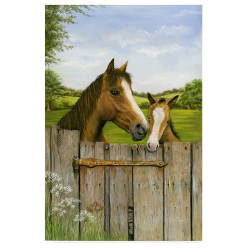 Janet Pidoux 'Mother And Foal' Canvas Art, 32"x22"