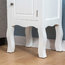 Bedside Table, White Finished Wood With Curved Legs, Door and Storage Drawer
