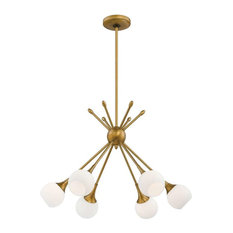 George Kovacs P1806 Pontil 6 Light Chandelier, Honey Gold