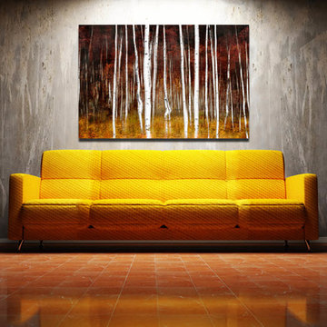Aspen Birch Tree Abstract Wall Artwork