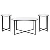 Flash Furniture 3-Piece White Marbled Table Set NAN-CEK-1787-MRBL-BK-GG