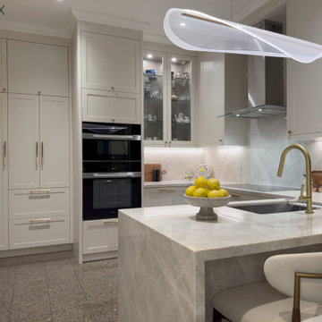 Luxury Bridle Path Kitchen Renovation - Taj Mahal Quartzite Masterpiece