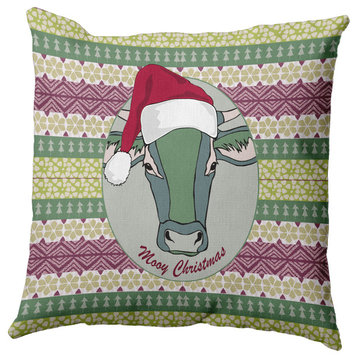 Mooy Christmas Indoor/Outdoor Throw Pillow, Grey Green, 20"x20"