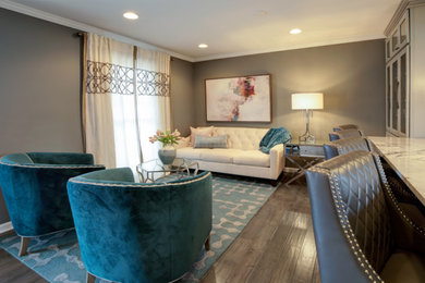 Example of a family room design in Cleveland