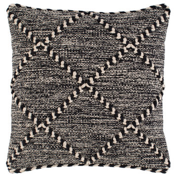 Zanafi ZNF-001 Pillow Cover, Black/White, 22"x22", Pillow Cover Only