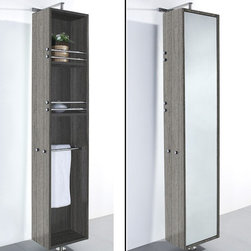 Wyndham Collection April Rotating Cabinet WC-V202-GROAK - Bathroom Cabinets