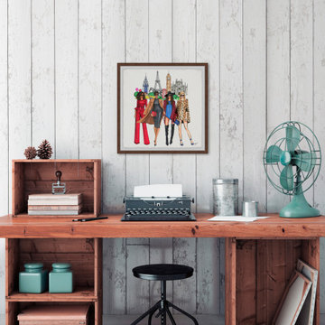 "Fashion Week Ladies" Framed Painting Print