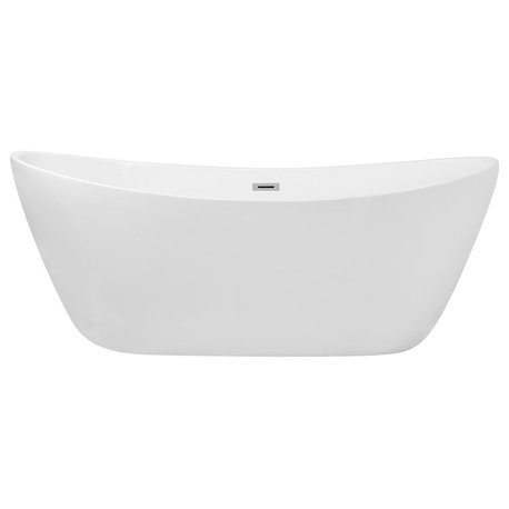 Igor 72" Soaking Double Slipper Bathtub, Glossy White
