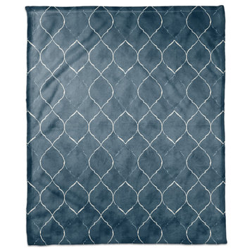 Blue Ogee Pattern 50x60 Coral Fleece Blanket