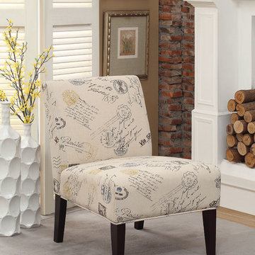 Reece Accent Chair in Fabric and Espresso