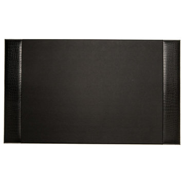Black "Croco" Leather 20"x34" Desk Pad