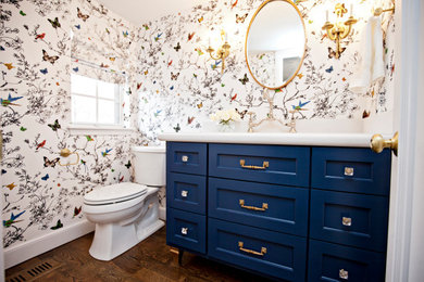Inspiration for a transitional powder room remodel in Oklahoma City