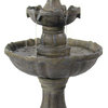 Sunnydaze 2-Tier Pineapple Water Fountain Solar-on-Demand Fountain, 33"
