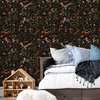 Fairytale Forest Moon and Stars Peel and Stick Vinyl Wallpaper, Night, 24"w X 108"h