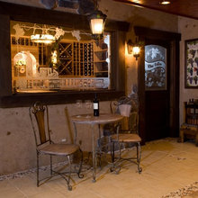 Kitchen with a bar