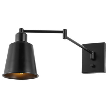 Cary 5.75" Iron Contemporary Swing Arm Wall Light, Oil Rubbed Bronze