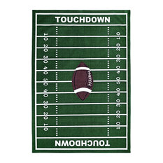 All Stars Football Field Kids Area Rug, Green, 3'3"x8'