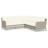 Manhattan Sectional With Cushions, Linen Canvas With Self Welt