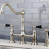 KS1278PKLBS Duchess Bridge Kitchen Faucet With Brass Sprayer, Brushed Nickel