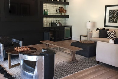 Trendy living room photo in New York