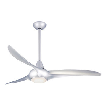 Minka Aire Light Wave 52" LED Ceiling Fan With Remote Control, Silver