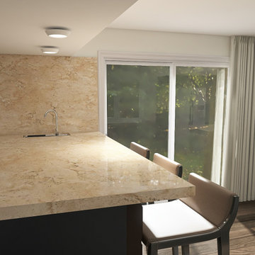 Masculine Modern Den & Kitchen Remodel