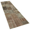 Rug N Carpet - Hand-Knotted Oriental 2' 10" x 10'  Overdyed Patchwork Runner Rug