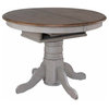 Extendable Dining Table in Distressed Gray and Walnut