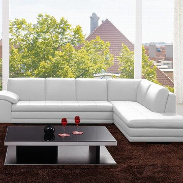 625 White Italian Leather Sectional Sofa