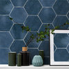 Alexandria 5.5"x6" Porcelain Floor and Wall Tile, Denim Blue