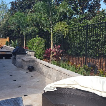 Cedar Wall + Aluminum Swimming Pool Fence