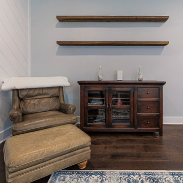 Floating Wood Shelves and Reading Nook