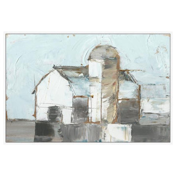 "Barn and Silo III" Floater Framed Painting Print, Canvas, 24"x16"